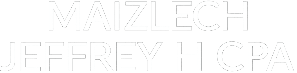 ChatGPT Image Oct 17, 2025, 09_58_33 AM White background with large outlined capital letters spelling "MAIZLECH JEFFREY H CPA.